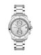 Breeze Sparkly Women's Watch Chronograph with Silver Metal Bracelet
