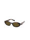 Prada Women's Sunglasses with Brown Tartaruga Plastic Frame and Green Lens PR26ZS 14L09Z