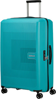 American Tourister Aerostep Cabin Travel Suitcase Hard Turquoise with 4 Wheels