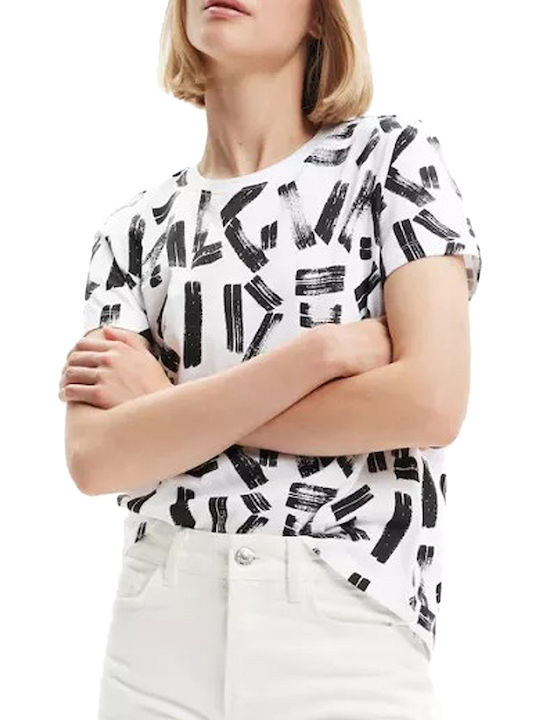 Desigual Glasgow Γυναικείο T-shirt Λευκό