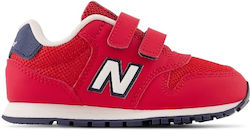 New Balance Kids Sneakers with Hoop & Loop Closure Red