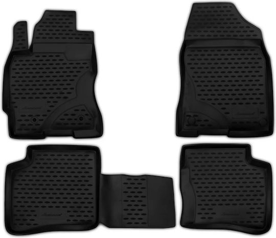 Novline Set of Front and Rear Mats 4pcs Tray Type for Toyota Prius 2003-2009 Black