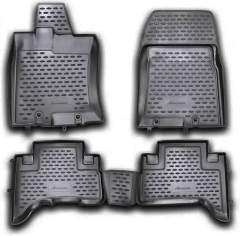 Novline Set of Front and Rear Mats 4pcs Tray Type for Toyota FJ Cruiser 2006 Black