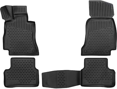 Novline Set of Front and Rear Mats Tray Type 4pcs from Rubber for Mini Countryman HB 2016 Black