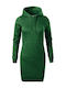 Mini Sportliches Damenkleid Langärmelig mit Kapuze Grün