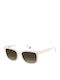 Polaroid Unisex Sunglasses with White Plastic Frame and Brown Gradient Polarized Lens PLD6191/S VK6/LA