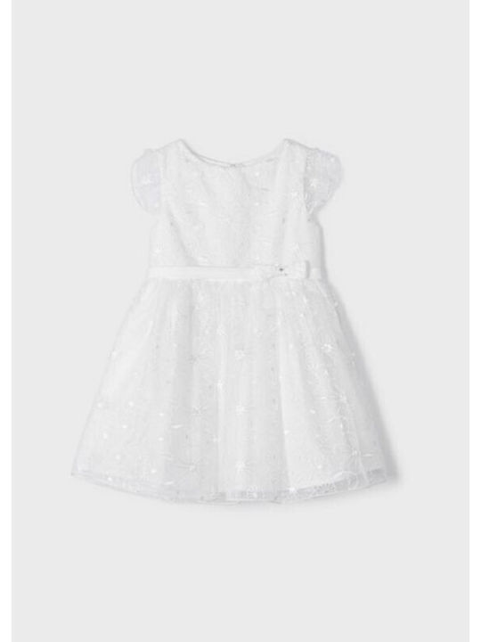 Mayoral Παιδικό Φόρεμα Κοντομάνικο Λευκό
