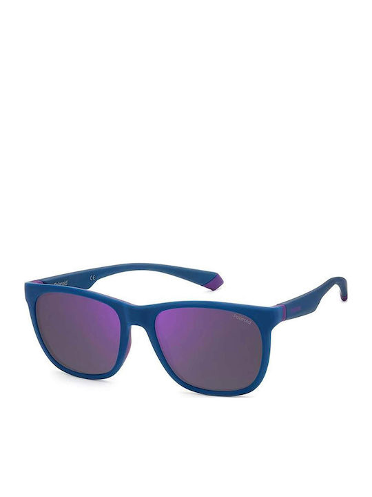 Polaroid Unisex Sunglasses with Purple Plastic Frame and Purple Polarized Mirror Lens PLD2140/S 802/MF