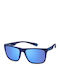 Polaroid Herren Sonnenbrille mit Blau Kunststoff Gestell und Blau Polarisiert Spiegel Linse PLD2141/S VGL/5X