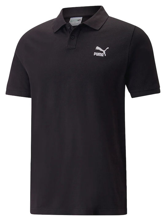 Puma Classics Ανδρικό T-shirt Polo Μαύρο