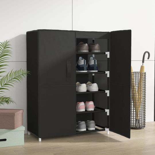 vidaXL Schuhorganisatoren Stoff 5 Regale Schwarz 60x28x90cm 337261