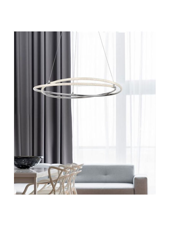 Nova Luce Κρεμαστό Φωτιστικό Μπεζ LED με Θερμό Λευκό Φως 69.5x69.5x120εκ.