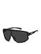 Polaroid Unisex Sunglasses With Black Horn-Rimmed Frame And Grey Polarized Lens PLD7047/S 003/M9