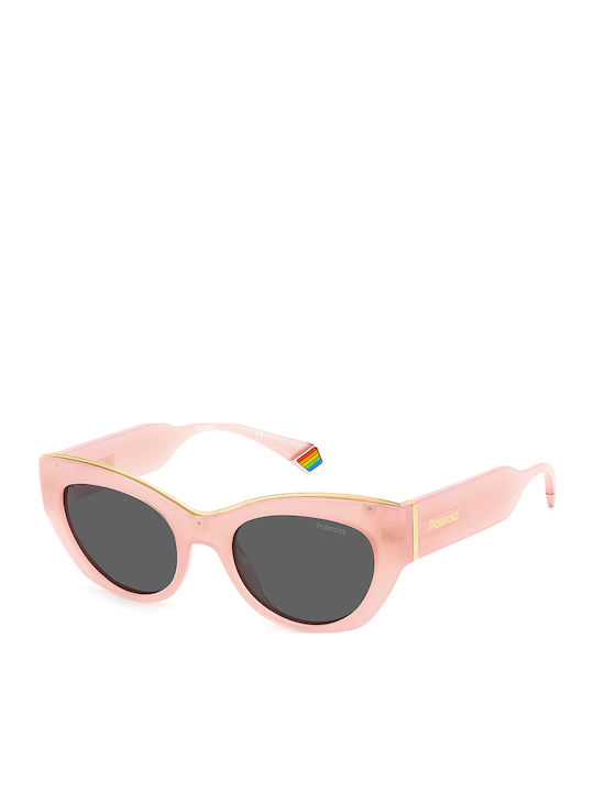 Polaroid Women’s Sunglasses with Pink Horn-Rimm...