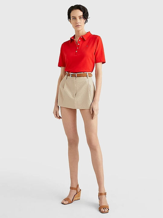 Tommy Hilfiger Women's Polo Shirt Short Sleeve Red