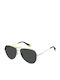 Polaroid Unisex Sunglasses with Silver Metal Frame and Gray Polarized Lens