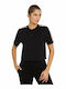 Women's Athletic Crop Top Short Sleeve Black