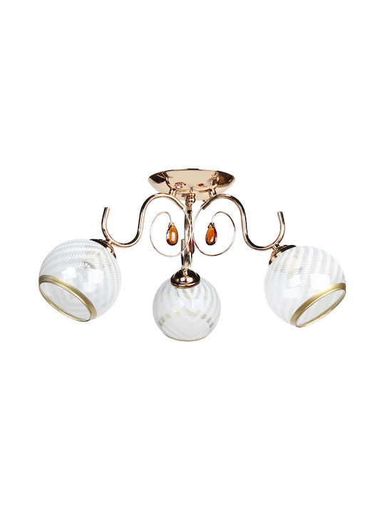 Keskor Classic Glass Ceiling Light with Socket E27 56pcs Gold