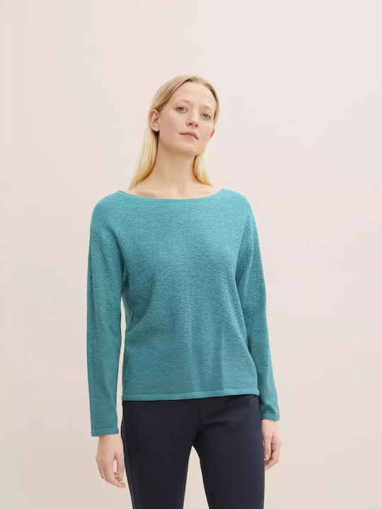 Tom Tailor Women's Long Sleeve Sweater Cotton Blue