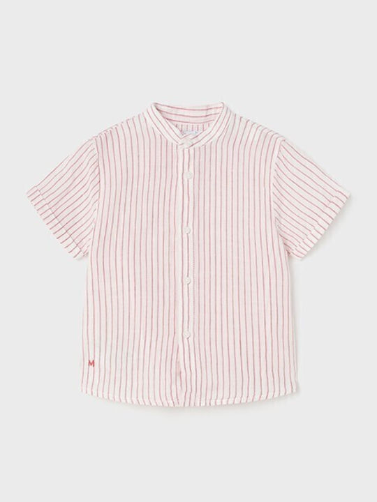 Mayoral Kids Striped Shirt Short Sleeve Linen B...