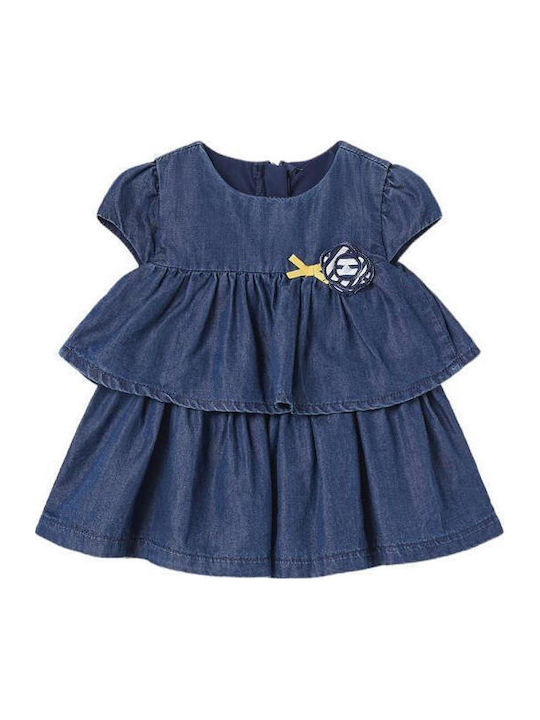 Kinderkleid Ärmellos Denim Blau