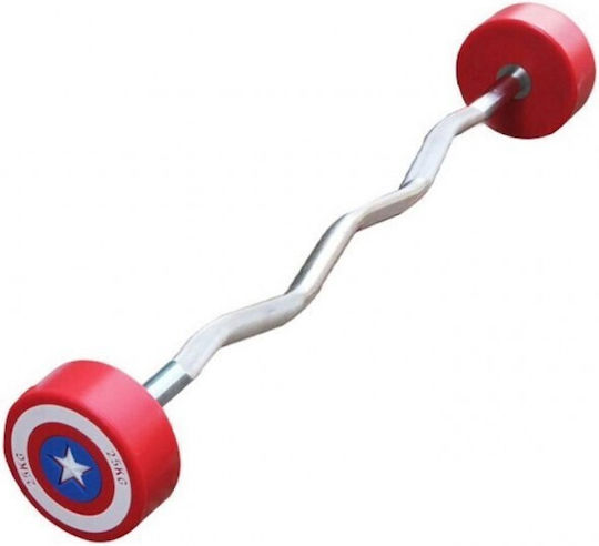 Luxury Fitness Captain America ​Στραβόμπαρα Σταθερού Βάρους Σετ 1x10 / 1x15 / 1x20 / 1x25 / 1x30kg