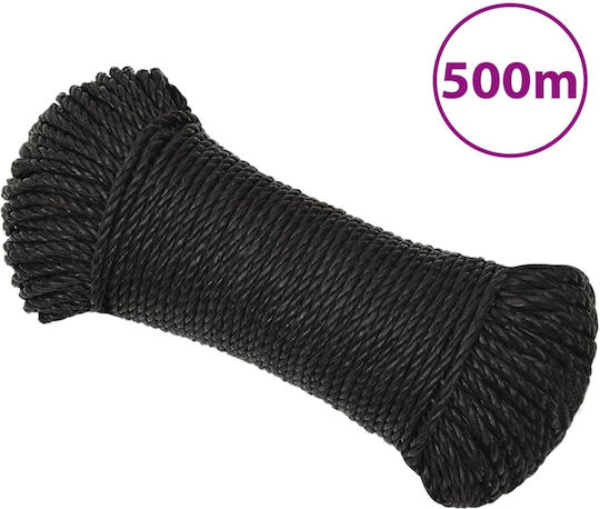 vidaXL Σχοινί Διαμέτρου 3mm με Μήκος 500m Μαύρο Σχοινί Εργασίας Μαύρο 3χιλ. 500μ. από Πολυπροπυλένιο