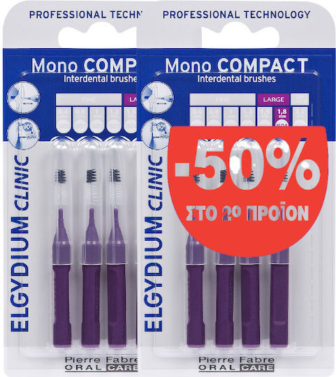 Elgydium Clinic Mono Compact Interdental Brushes 0.8mm Purple 4pcs