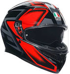 AGV K3 MPLK Full Face Helmet with Pinlock ECE 22.06 1500gr Compound Matt Black/Red