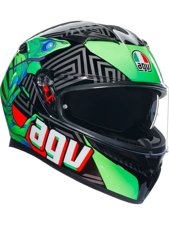 AGV K3 Kamaleon Black/Red/Green Motorradhelm Vo...
