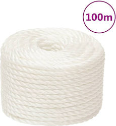 vidaXL Rope with Diameter 24mm and Length 100m White Working Rope 24mm 100m made of Polypropylene 153073