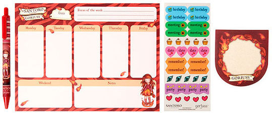 Santoro Fire in my Heart Kinder Schreibwarenset mit Notizbuch und Kugelschreiber