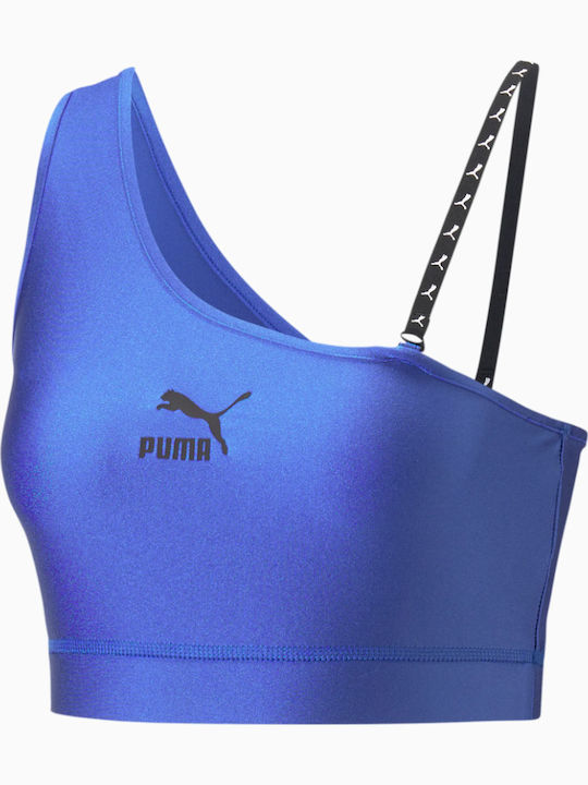 Dare To Women's Crop Top with One Shoulder Blue