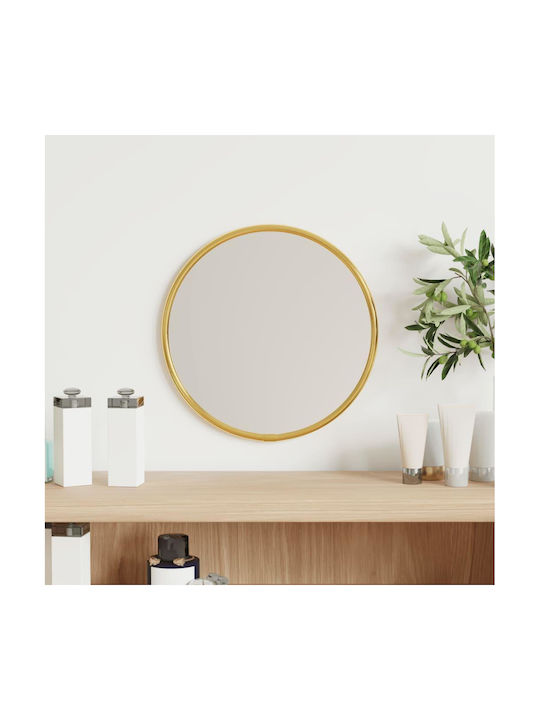 vidaXL Wall Mirror with Gold Plastic Frame Diameter 20cm 1pcs