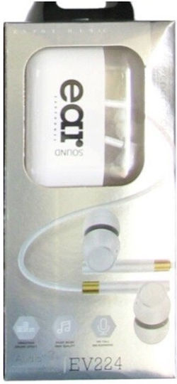 EV-224 In-Ear Freisprecheinrichtung Kopfhörer mit Stecker 3.5mm Weiß
