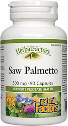 Natural Factors Saw Palmetto 500mg Συμπλήρωμα για την Υγεία του Προστάτη 90 κάψουλες