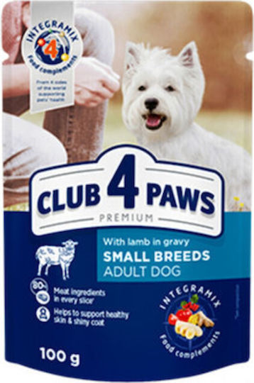 Club 4 Paws Υγρή Τροφή Σκύλων σε Φακελάκι με Αρνί 100gr