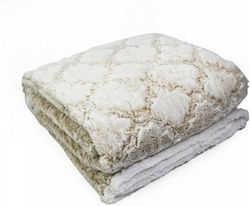 Oxford Home Κουβερτοπάπλωμα Διπλό 200x240εκ. Λευκό / Καφέ