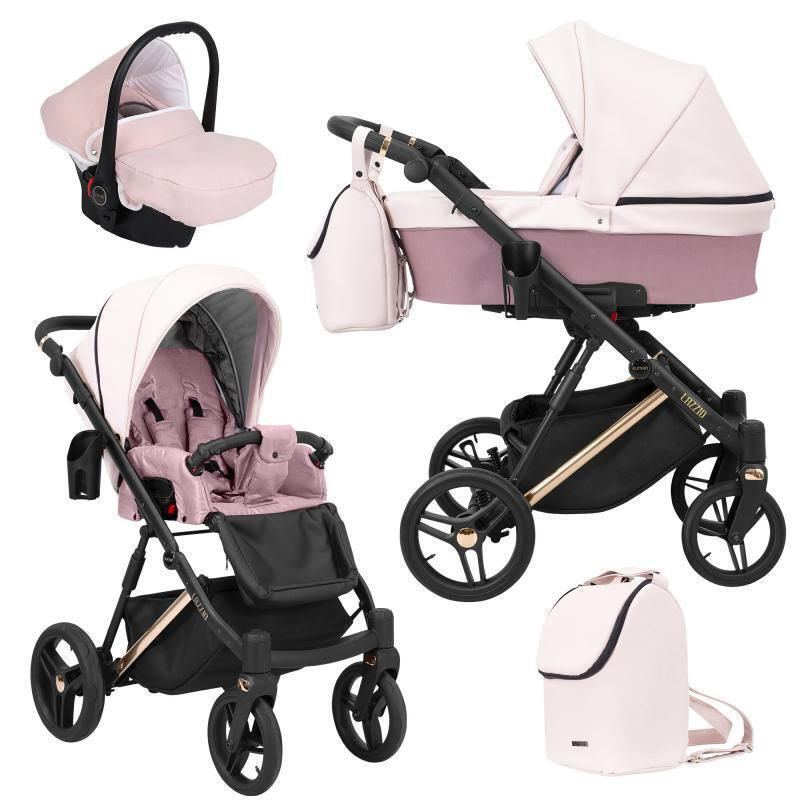 Kunert Combi Stroller Lazzio 3 in 1 Premium Eco Leather Pink