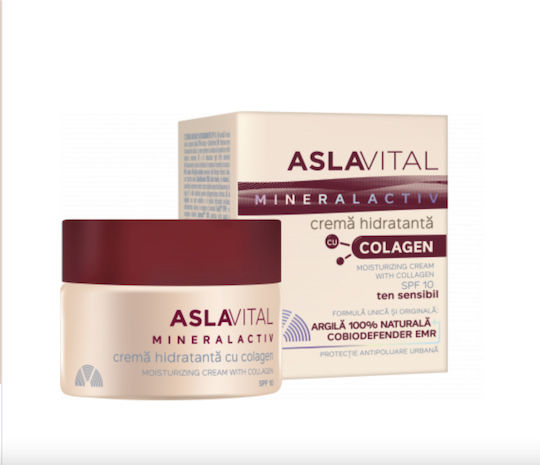 Gerovital AslaVital MineralActiv Крем за Лице Дневен Крем с SPF10 за Хидратация и Против Стареене с Колаген 50ml