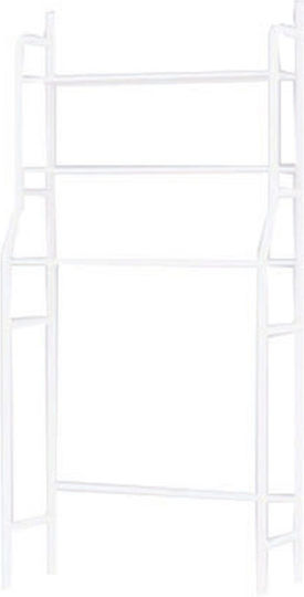 AGC Floor Bathroom Shelf Metallic with 2 Shelves 50x50x160cm White