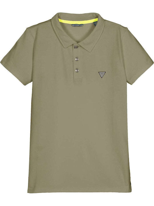 Guess Παιδικό Polo Κοντομάνικο Χακί