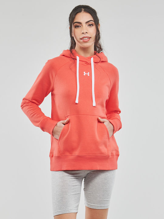 Under Armour Rival Damen Sweatshirt Kapuzen Rot