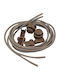 Shoelaces Elastic Brown 2pcs 100cm with Safety Stop