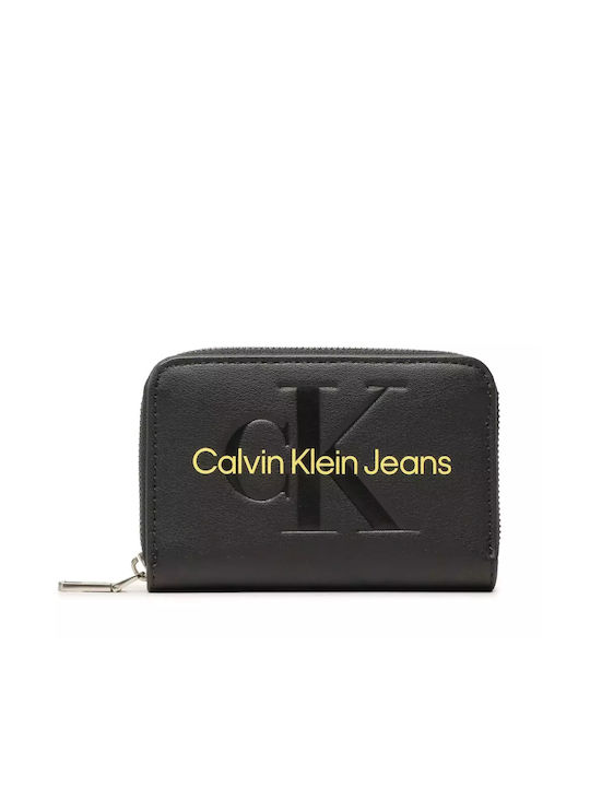 Calvin Klein Mici Piele Portofel pentru femei Clasici Negru