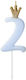 PartyDeco Birthday Candle Number "2" in Light B...