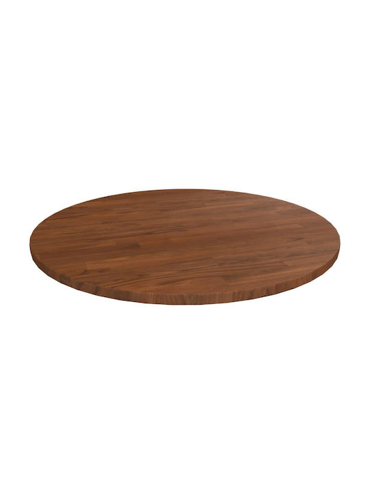 vidaXL Round Solid Wood Table Surface Σκούρο Καφέ 50x50cm