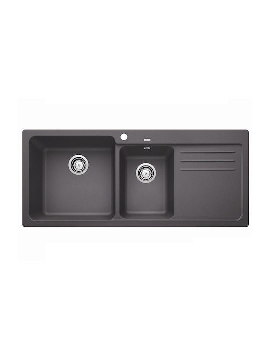 Blanco Naya 8 S 527315 527314 Drop-In Мивка Десен от Синтетичен Гранит Ш116xД50см Volcano Grey