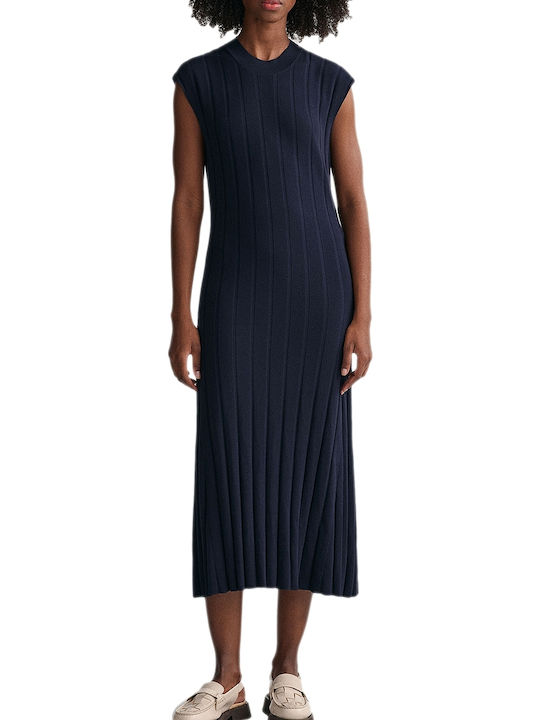 Rochii De Vară Pentru Femei Midi Rochie Tricotată Albastru Marin