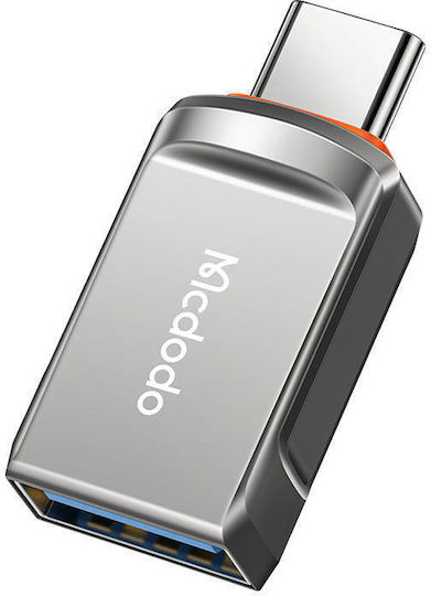 Mcdodo Μετατροπέας USB-C male σε USB-A female Γκρι 1τμχ OT-8730
